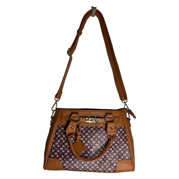 Danbury Mint Personalized JM Initial BrownFaux Leather Handbag - Picture 3 of 16